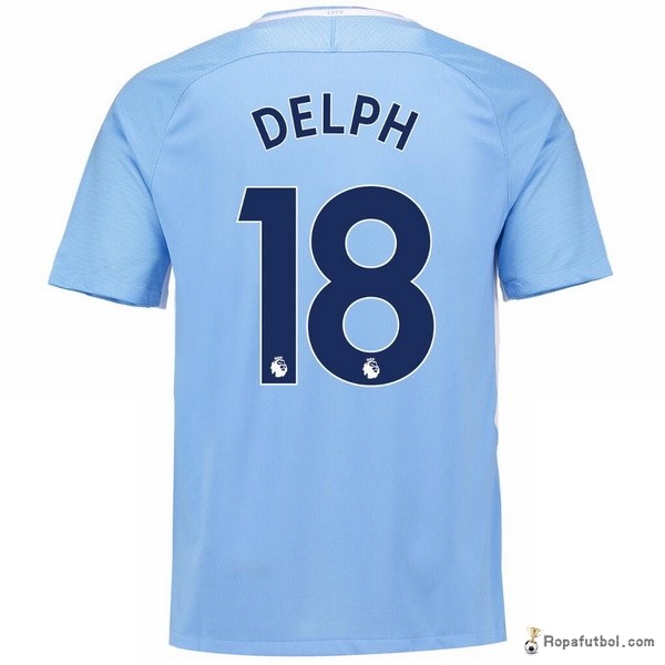 Camiseta Manchester City Replica Primera Ropa Delph 2017/18